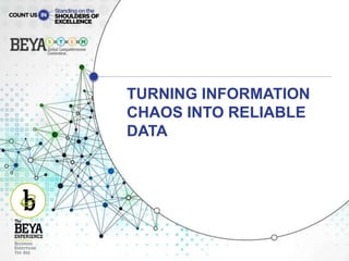 TURNING INFORMATION
CHAOS INTO RELIABLE
DATA
 