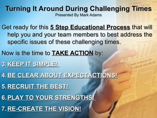Turning It Around During Challenging Times Presented By Mark Adams ,[object Object],[object Object],[object Object],[object Object],[object Object],[object Object],[object Object]