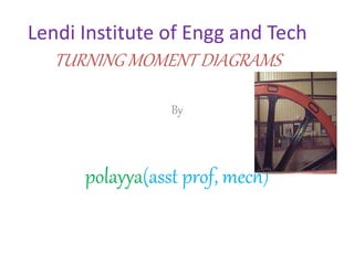 Lendi Institute of Engg and Tech
TURNING MOMENT DIAGRAMS
By
polayya(asst prof, mech)
 