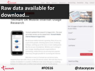 @staceycav#FOS16
Raw data available for
download…
 