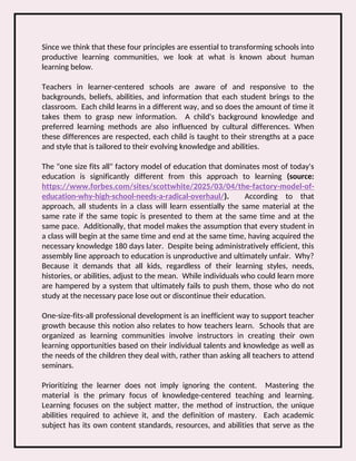 Turning Schools Into Effective Learning Communities | PDF