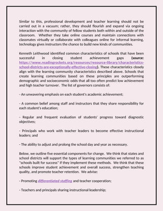 Turning Schools Into Effective Learning Communities | PDF