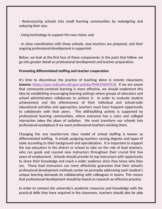 Turning Schools Into Effective Learning Communities | PDF