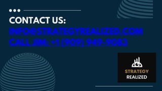 CONTACT US:
INFO@STRATEGYREALIZED.COM
CALL JIM: +1 (909) 949-9083
 