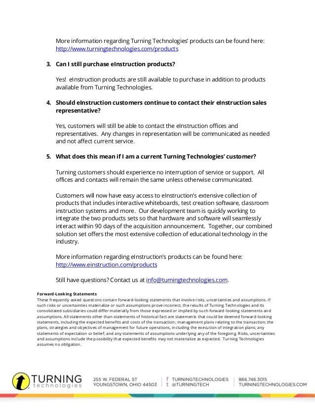 Turning technologies einstruction acquisition