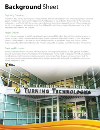 Turning technologies background sheet