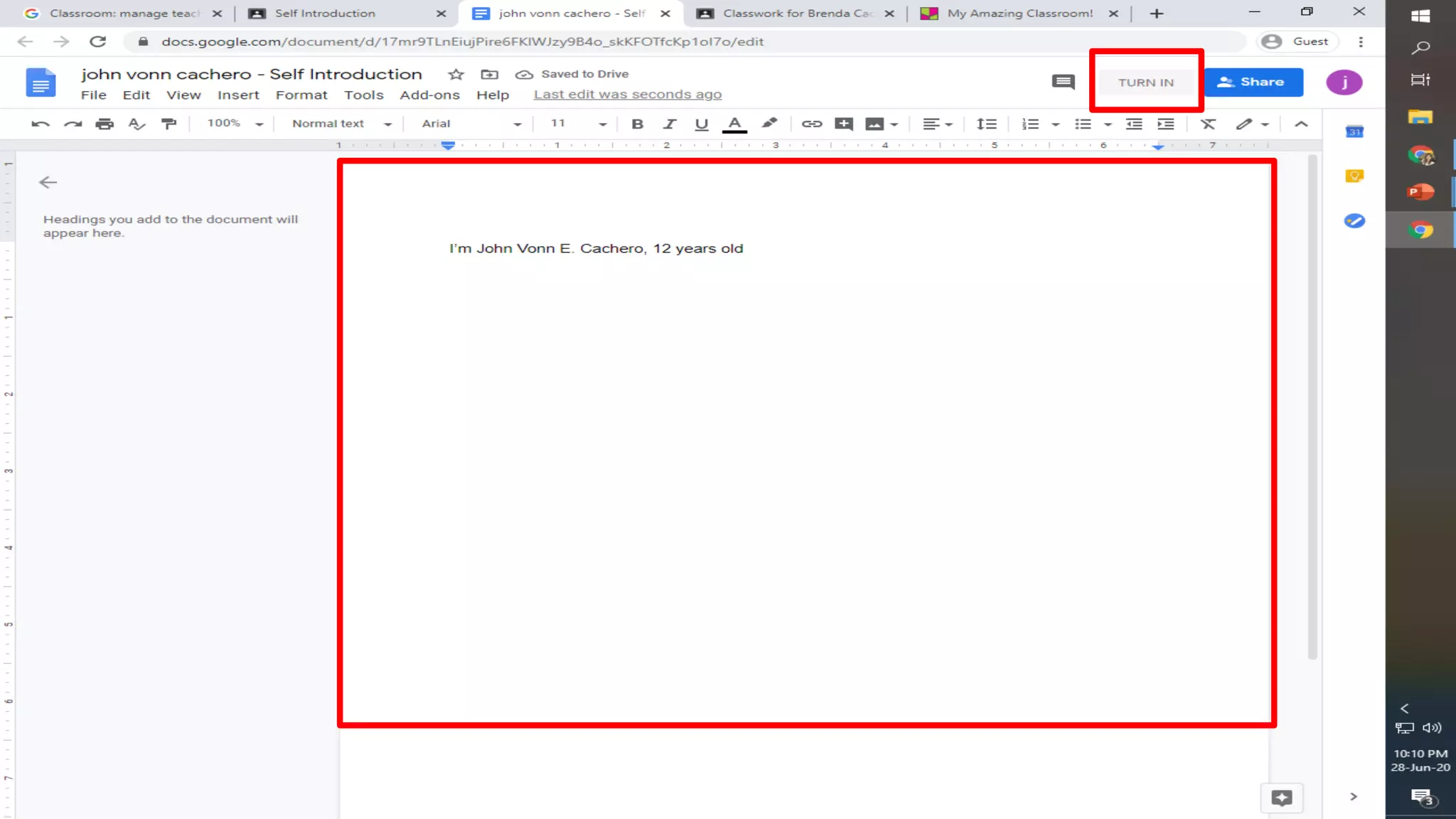 (Google Classroom)TURNING IN of classwork 