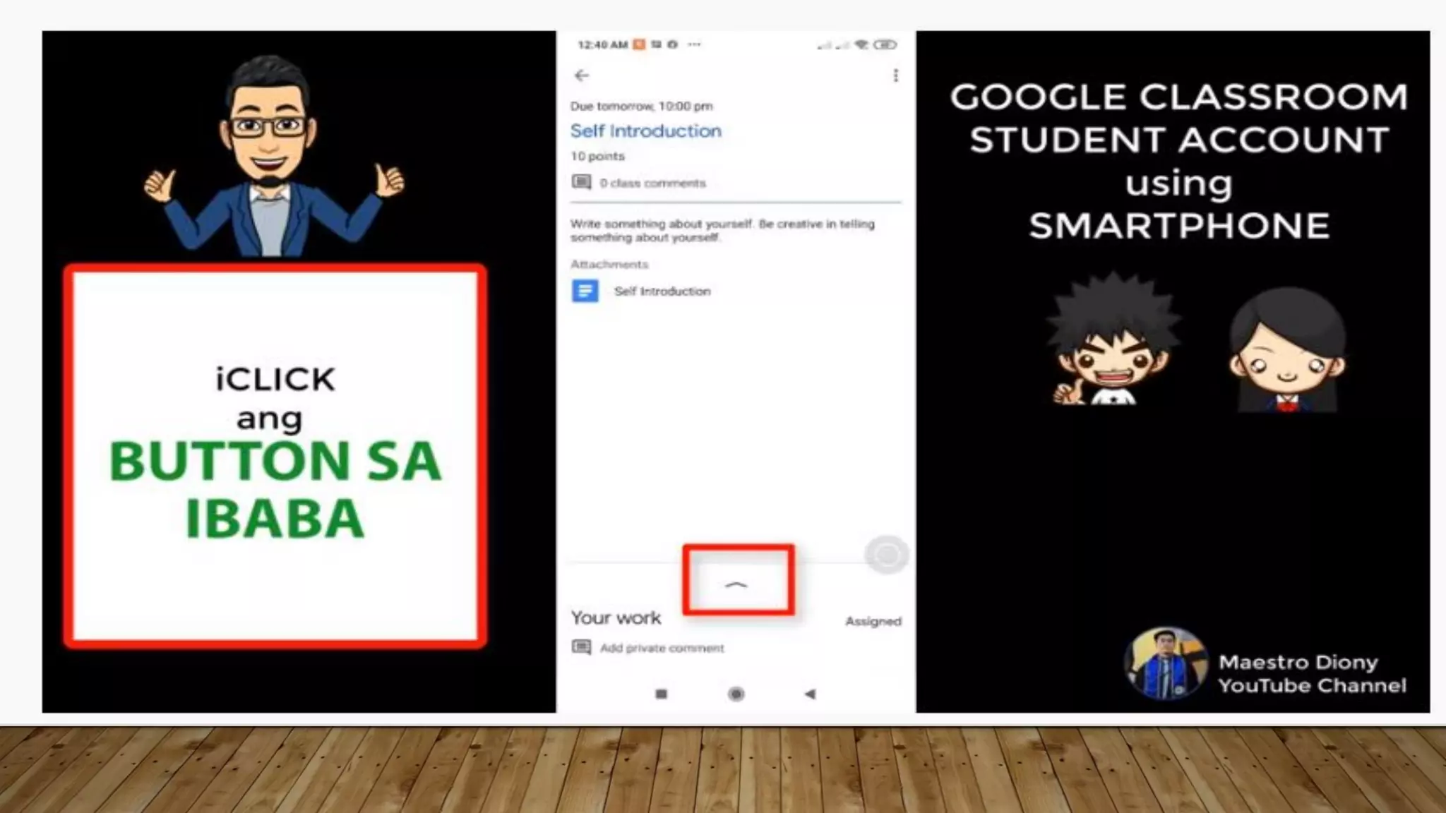 (Google Classroom)TURNING IN of classwork 