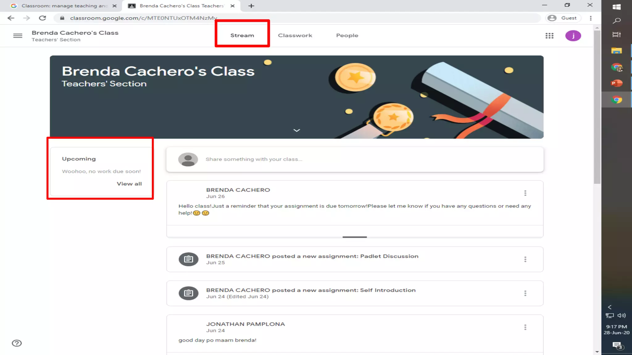 (Google Classroom)TURNING IN of classwork 