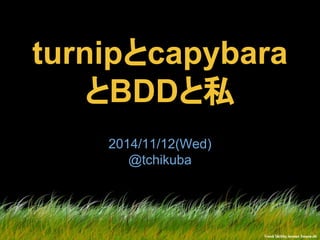 turnipとcapybara
とBDDと私
2014/11/12(Wed)
@tchikuba
 