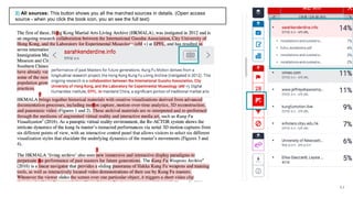 17
2) All sources: This button shows you all the marched sources in details. (Open access
source - when you click the book icon, you an see the full text)
 