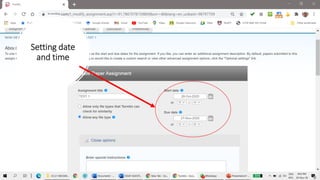 Setting date
and time
 