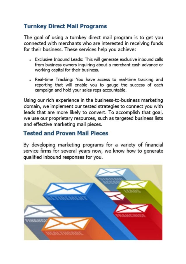 Turnkey Direct Mail Programs for Assured Leads