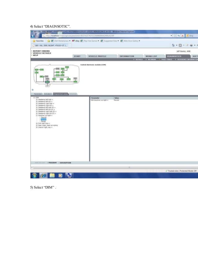Turn onoff volvo seat belt alarm with vida dice diagnostic tool