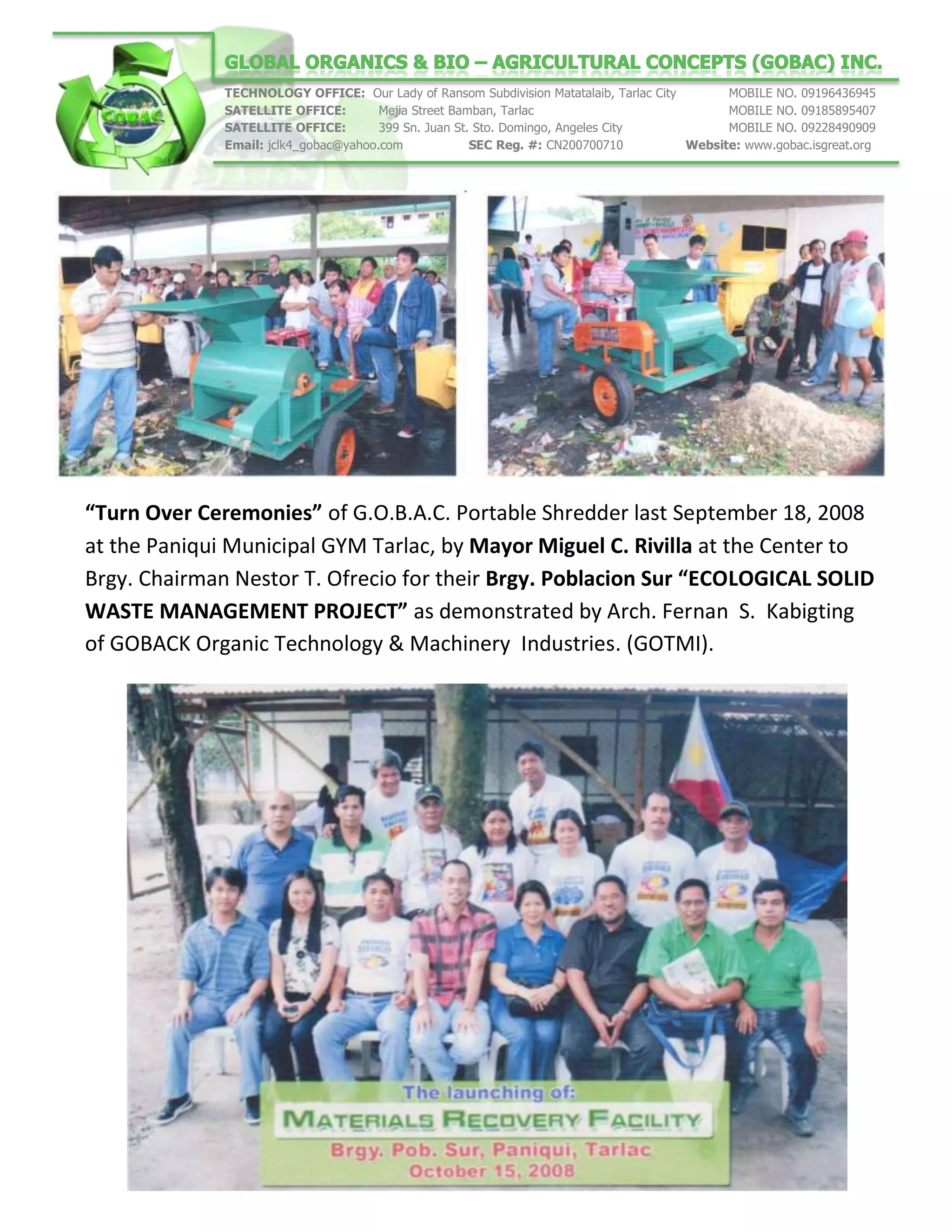 Turn over ceremonies (Brgy. Poblacion Sur) | PDF