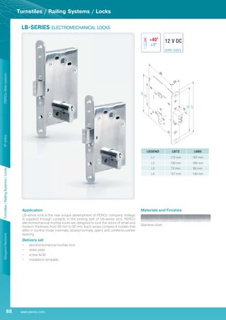 Perco Lock Turnstiles & Access Control Systems. PERCo Catalogue | PDF