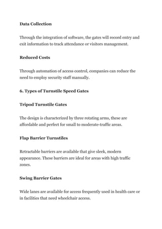 Turnstile Speed Gates in UAE to Facilities that have Multiple Access ...