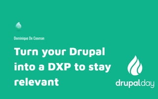 Turn your Drupal
into a DXP to stay
relevant
Dominique De Cooman
 
