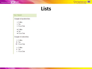 Lists
 