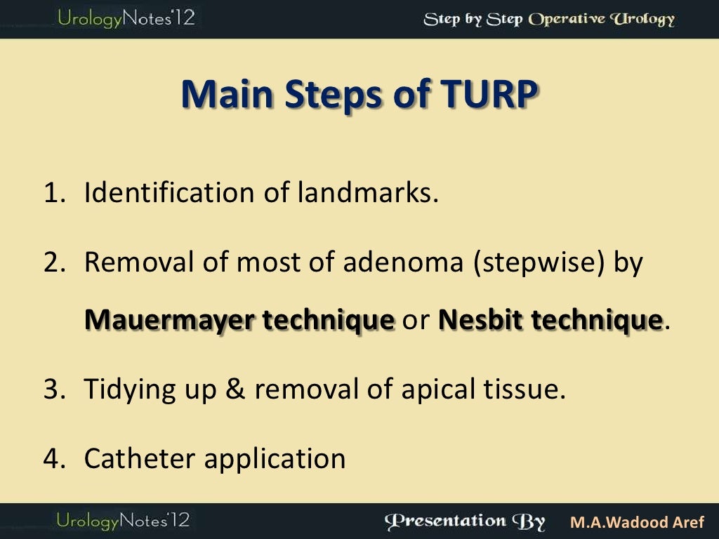 TURP step by step operative urology