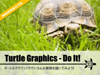 Turtle Graphics - Do It!
タートルグラフィックでいろんな模様を描いてみよう!
 