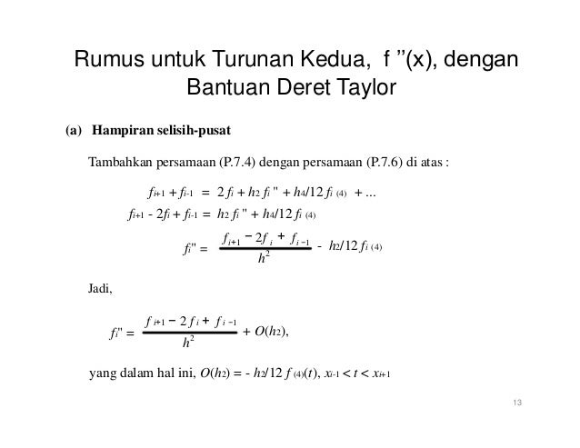 Turunan numerik Turunan numerik