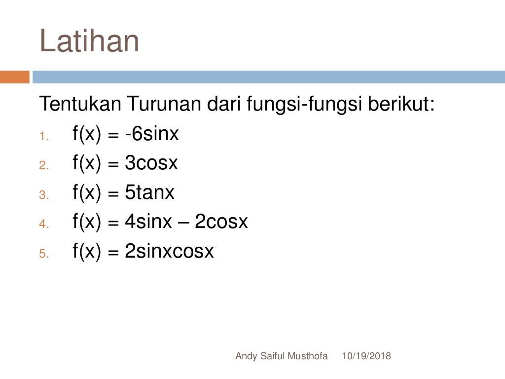 Turunan Trigonometri sin Cos Tan Turunan trigonometri sin cos tan