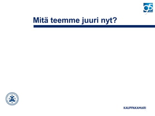 Mitä teemme juuri nyt?
 