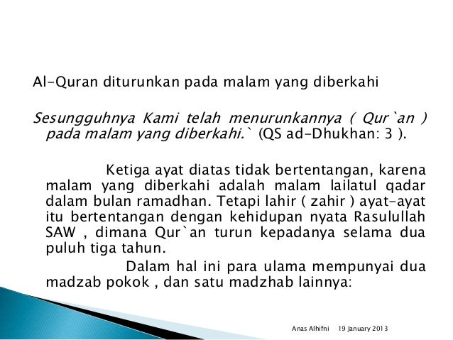 Turunnya Al Quran