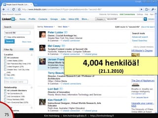 4,004 henkilöä!<br />(21.1.2010)<br />75<br />Kim Holmberg  ::  kim.holmberg@abo.fi  ::  http://kimholmberg.fi<br />