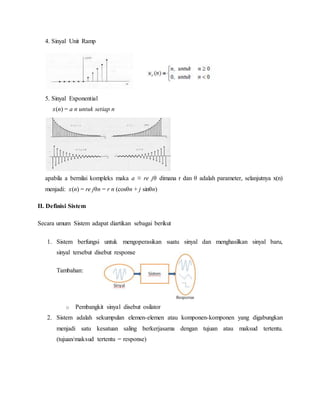Exponentail Ramp Tusas pengenalan sinyal dan sistem | DOCX