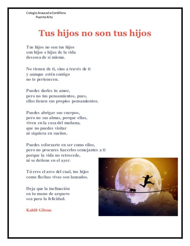 Profesor Salida juicio poesia tus hijos no son tus hijos Fábula aparato Él Profesor Salida juicio poesia tus hijos no son tus hijos Fábula aparato Él