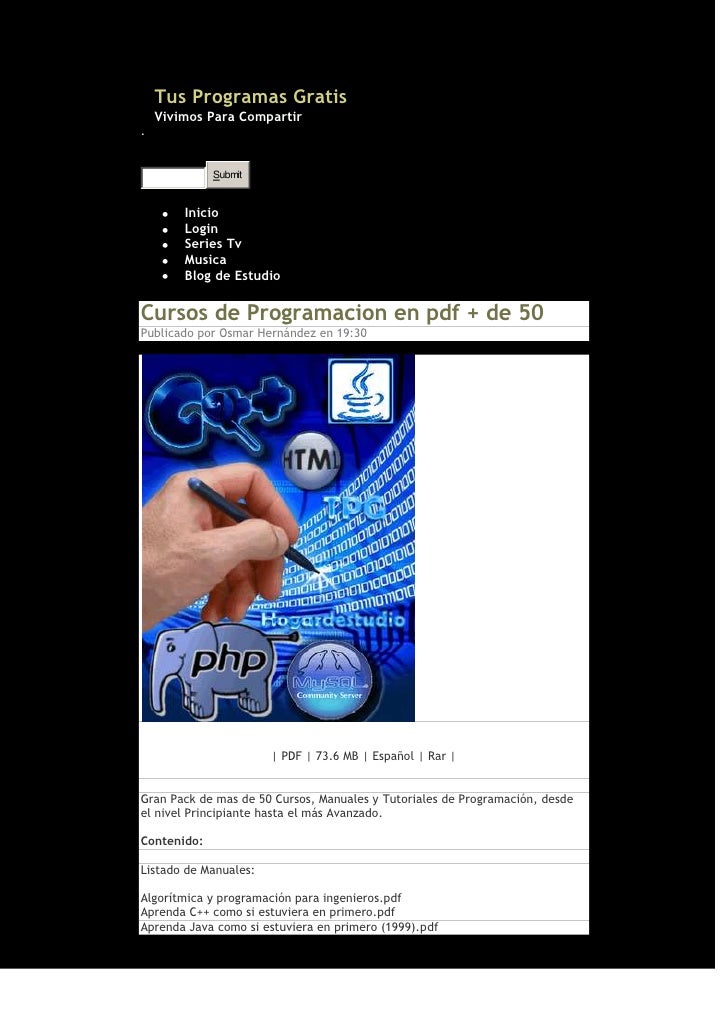 Libros de programaci n en espa ol gratuitos