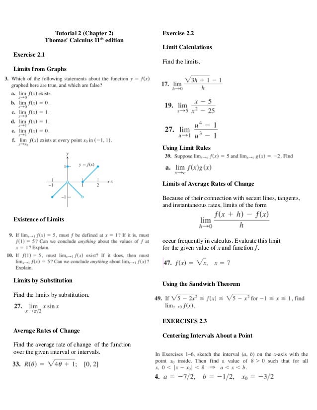 thomas calculus 11th edition proving of limit statments