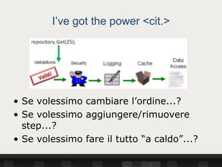 I’ve got the power <cit.>




• Se volessimo cambiare l’ordine...?
• Se volessimo aggiungere/rimuovere
  step...?
• Se volessimo fare il tutto “a caldo”...?
 