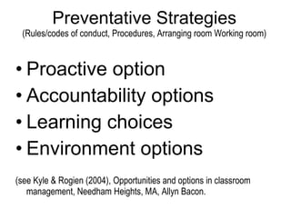 TUT EDU210T Preventative vs Care classroom management | PPT
