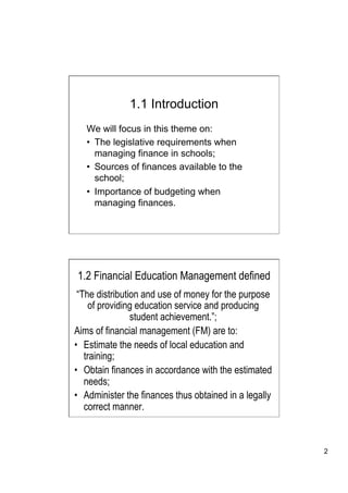 TUT EDU420 Session 7 - Financial Management in Schools | PDF
