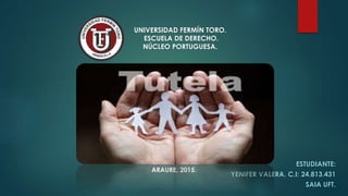 ESTUDIANTE:
YENIFER VALERA. C.I: 24.813.431
SAIA UFT.
UNIVERSIDAD FERMÍN TORO.
ESCUELA DE DERECHO.
NÚCLEO PORTUGUESA.
ARAURE, 2015.
 