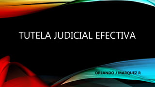 TUTELA JUDICIAL EFECTIVA
ORLANDO J MARQUEZ R.
 