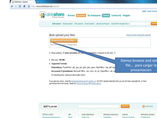Damos browse and select file…  para cargar la presentacion