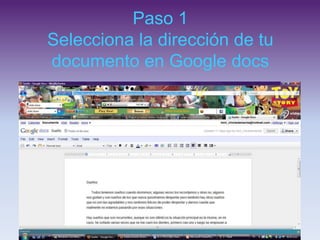Paso 1 Selecciona la dirección de tu documento en Google docs