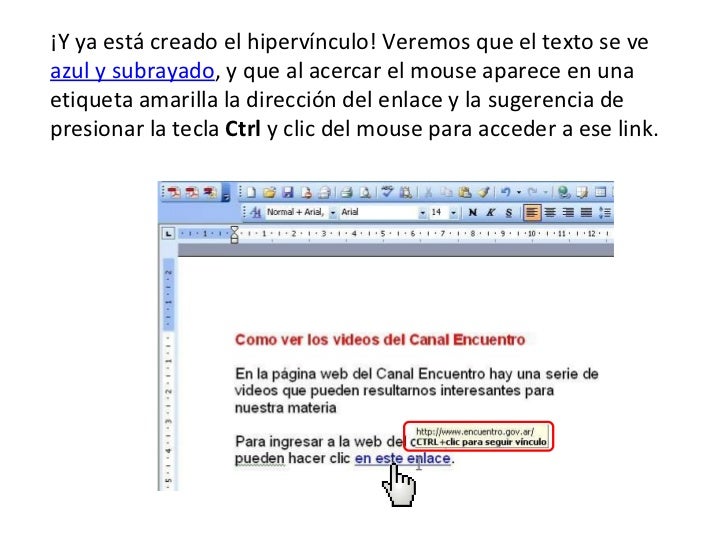 Tutorial para crear hipervinculos
