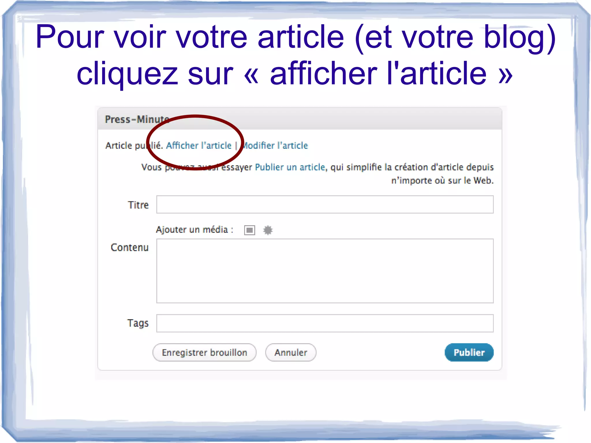 Créer un blog test sur la plateforme Bibliolab