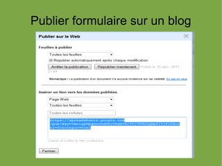 Publier formulaire sur un blog
 