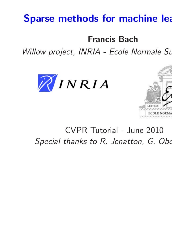 CVPR2010: Sparse Coding and Dictionary Learning for Image Analysis: P…