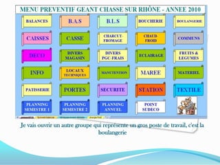 Je vais ouvrir un autre groupe qui représente un gros poste de travail, c'est la boulangerie