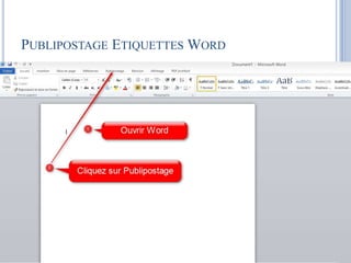 Etiquettes avec OpenOffice
Préparation de la source des données
 