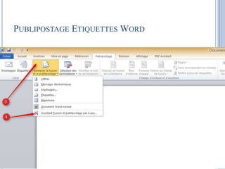 Publipostage avec OpenOffice
Préparation de la source des données
 
