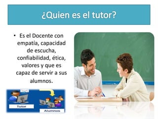 • Es el Docente con
empatía, capacidad
de escucha,
confiabilidad, ética,
valores y que es
capaz de servir a sus
alumnos.
 