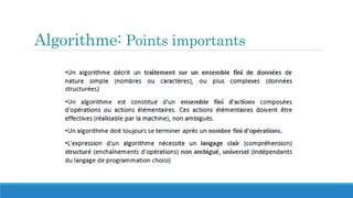 Algorithme: Points importants
 